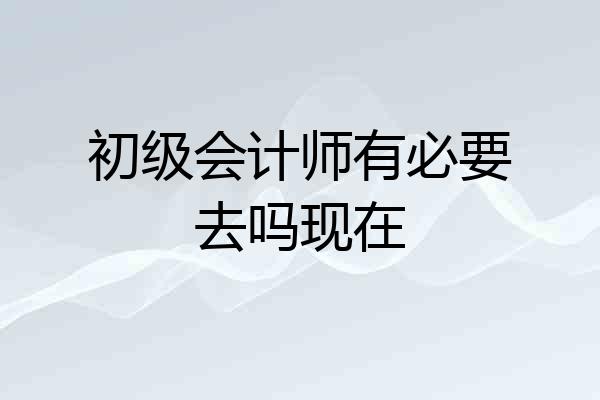 初级会计师有必要去吗现在