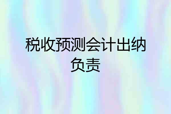 税收预测会计出纳负责