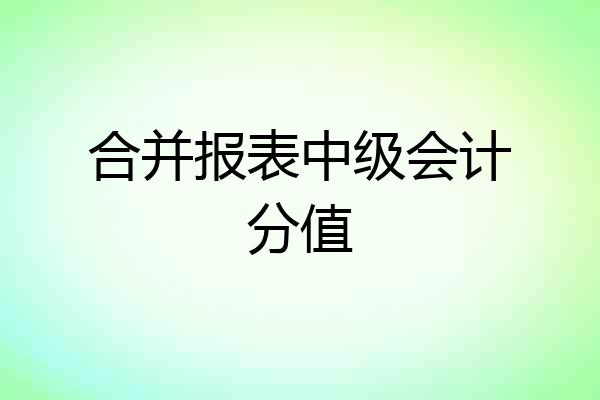 合并报表中级会计分值
