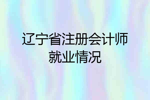 辽宁省注册会计师就业情况