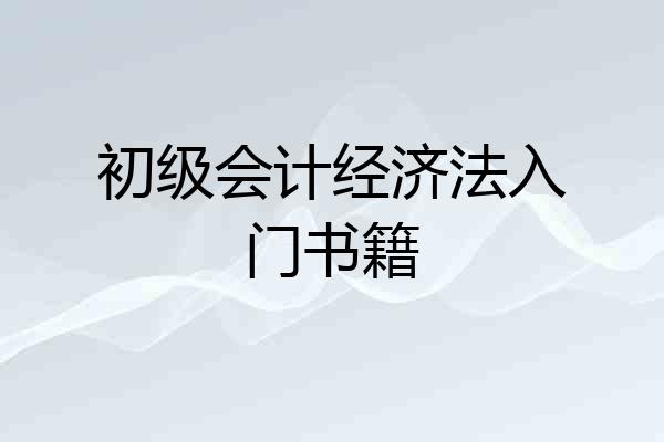 初级会计经济法入门书籍