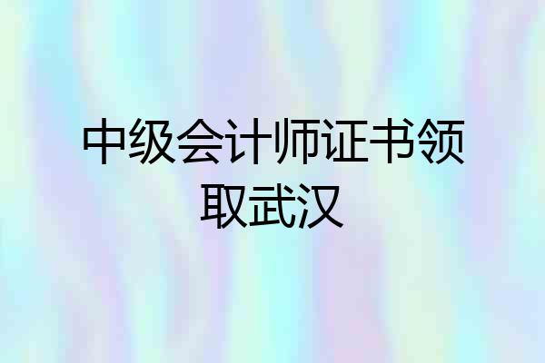 中级会计师证书领取武汉
