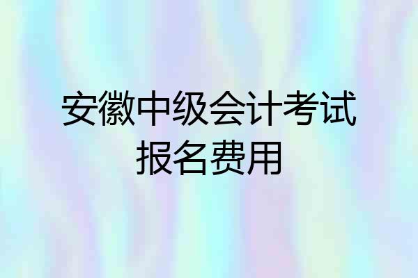 安徽中级会计考试报名费用