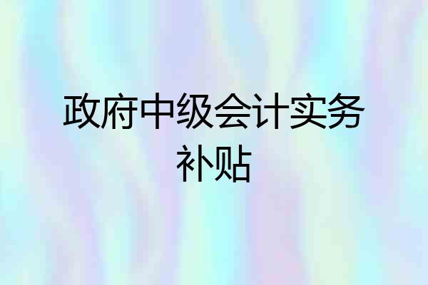 政府中级会计实务补贴