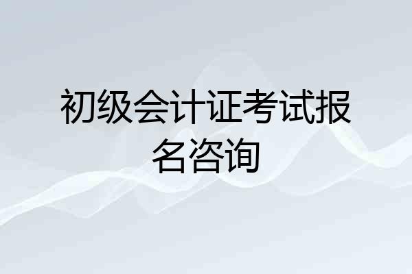 初级会计证考试报名咨询