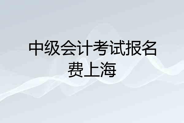 中级会计考试报名费上海