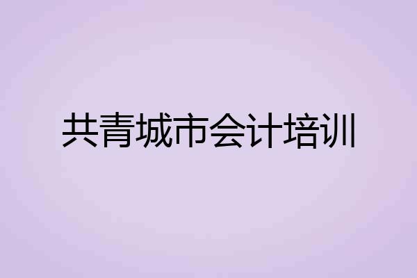 共青城市会计培训
