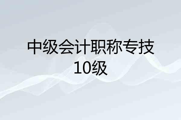 中级会计职称专技10级