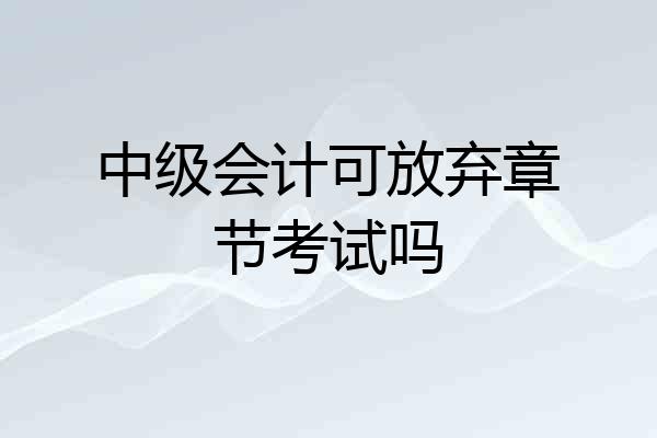 中级会计可放弃章节考试吗