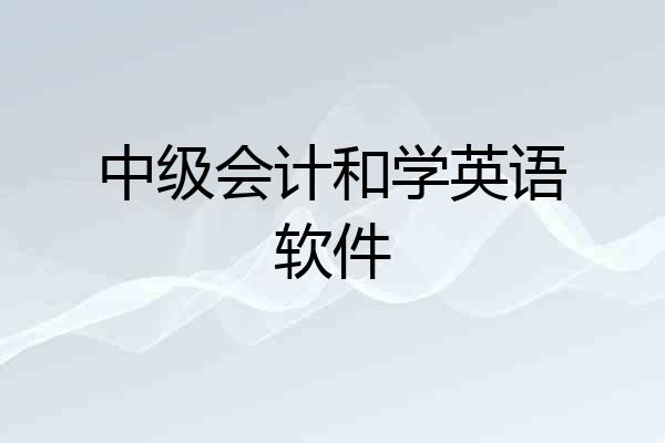 中级会计和学英语软件