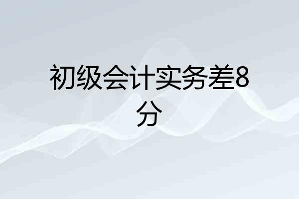 初级会计实务差8分