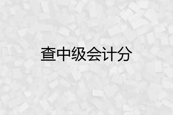 查中级会计分