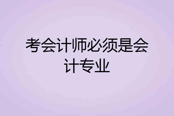 考会计师必须是会计专业