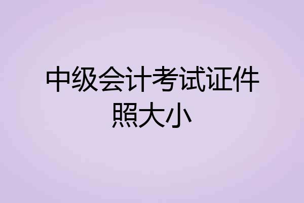 中级会计考试证件照大小