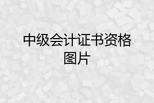 中级会计证书资格图片