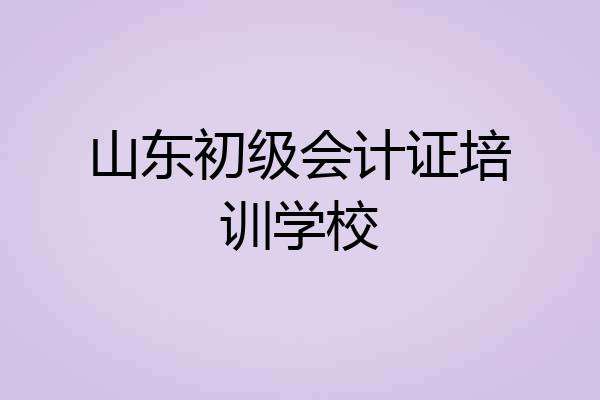 山东初级会计证培训学校
