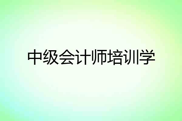 中级会计师培训学
