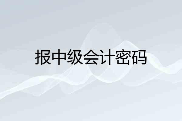 报中级会计密码