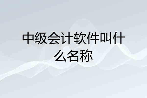 中级会计软件叫什么名称