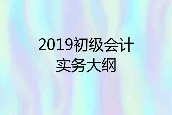 2019初级会计实务大纲