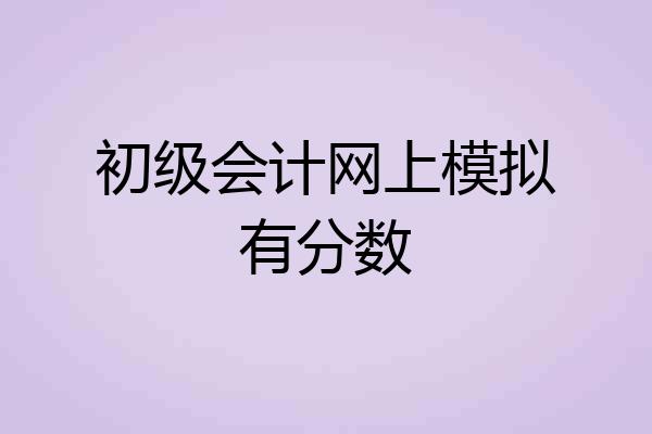 初级会计网上模拟有分数