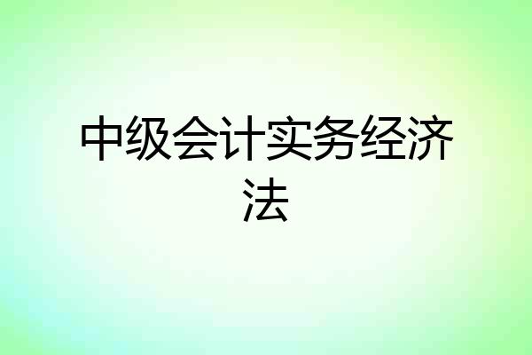 中级会计实务经济法