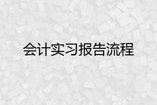 会计实习报告流程