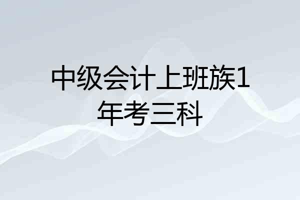 中级会计上班族1年考三科