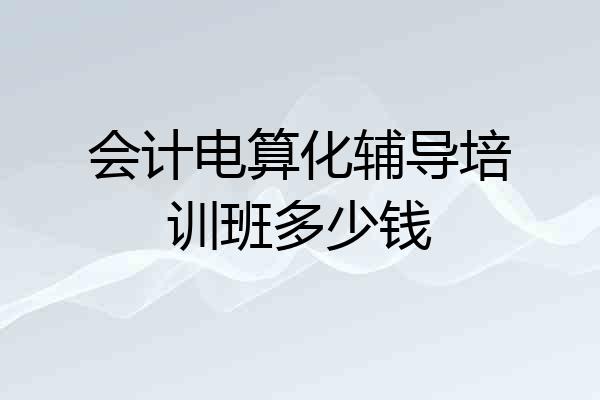 会计电算化辅导培训班多少钱