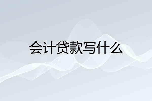 会计贷款写什么