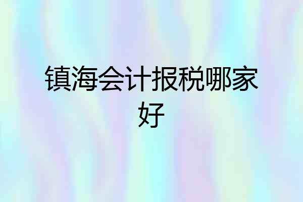 镇海会计报税哪家好