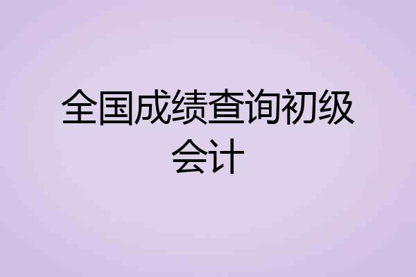 全国成绩查询初级会计