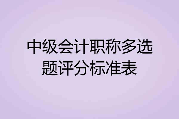 中级会计职称多选题评分标准表