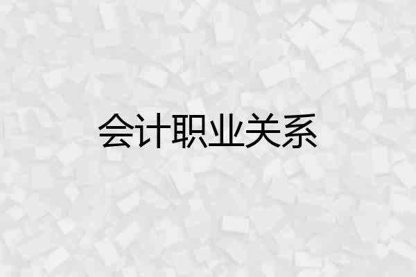 会计职业关系