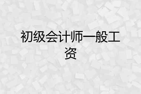初级会计师一般工资
