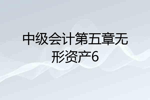 中级会计第五章无形资产6