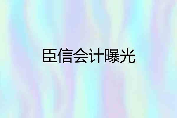 臣信会计曝光