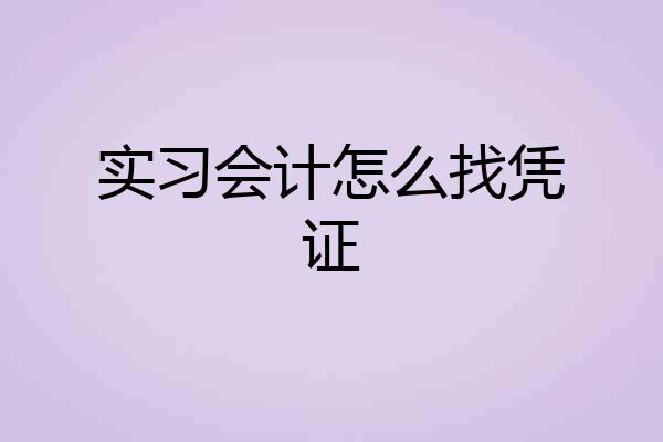 实习会计怎么找凭证