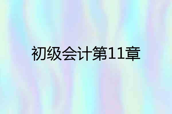 初级会计第11章