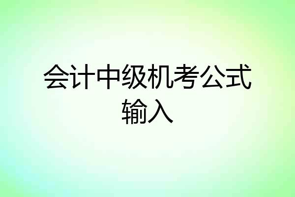 会计中级机考公式输入