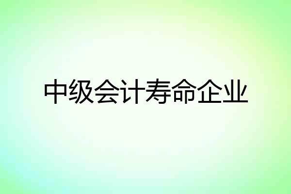 中级会计寿命企业