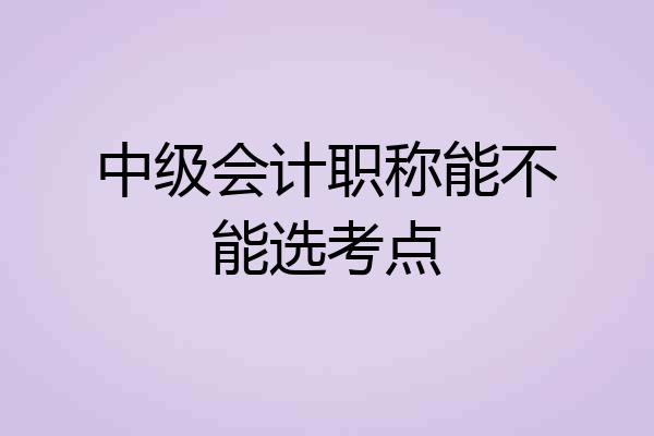 中级会计职称能不能选考点