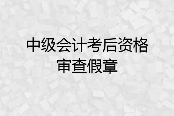 中级会计考后资格审查假章