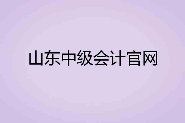 山东中级会计官网