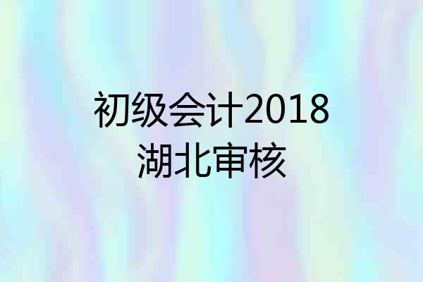 初级会计2018湖北审核