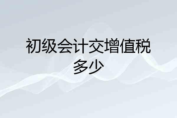 初级会计交增值税多少