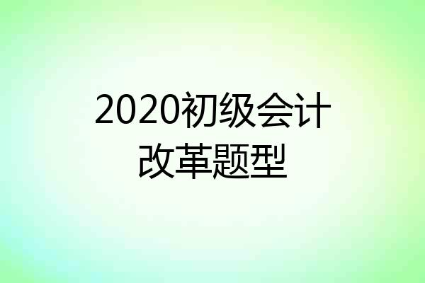 2020初级会计改革题型