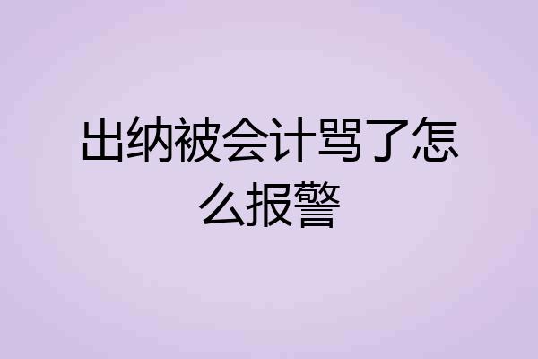 出纳被会计骂了怎么报警