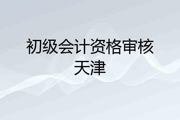 初级会计资格审核天津