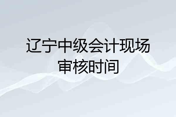 辽宁中级会计现场审核时间